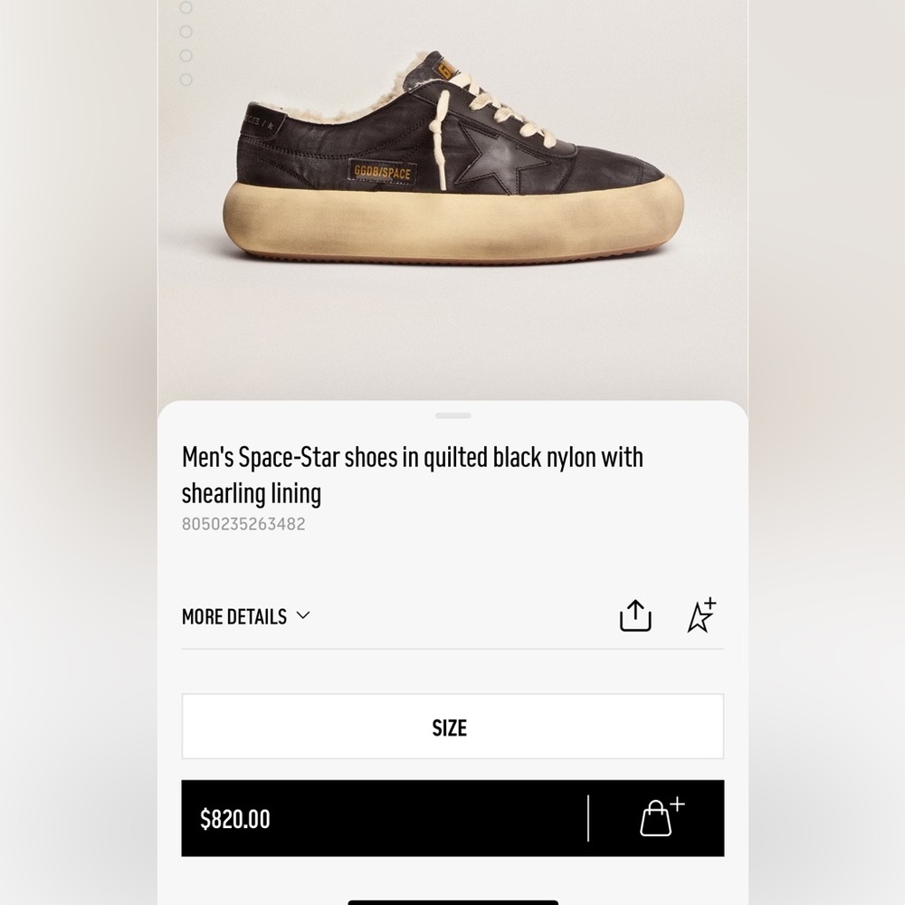 Unisex Golden Goose space star sneakers with warm inside size 40.